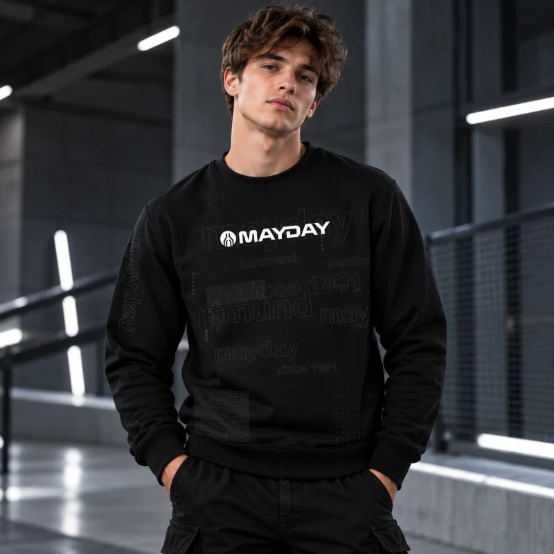 MAYDAY | Black sweatshirt | Unisex