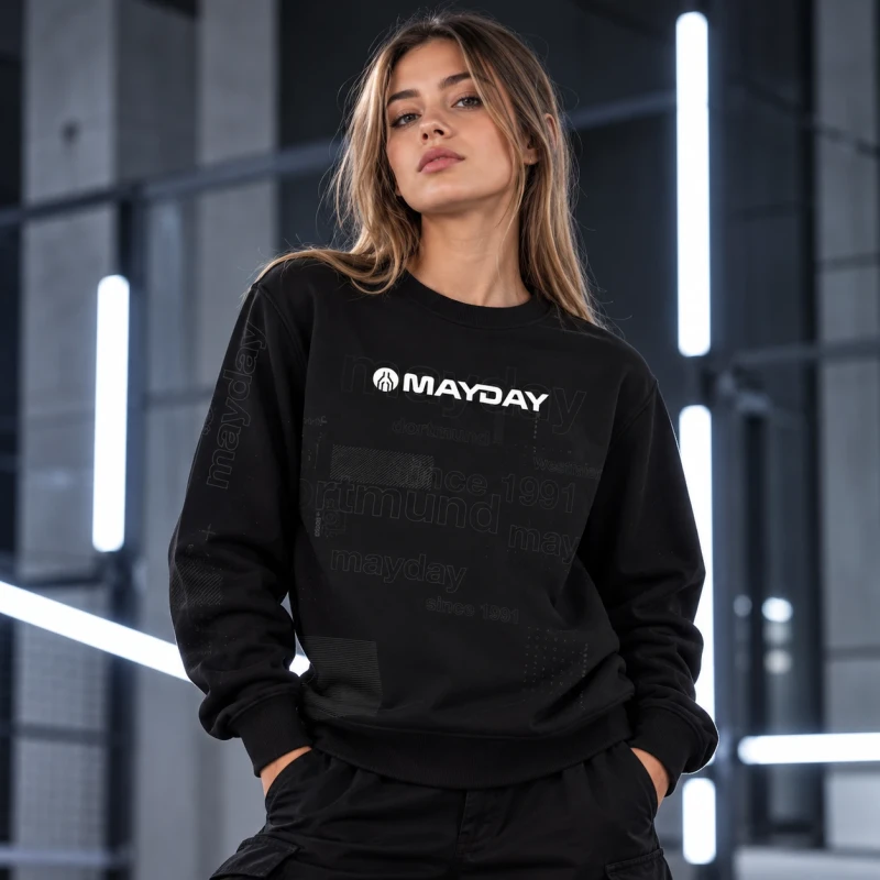 MAYDAY | Czarna bluza | Unisex
