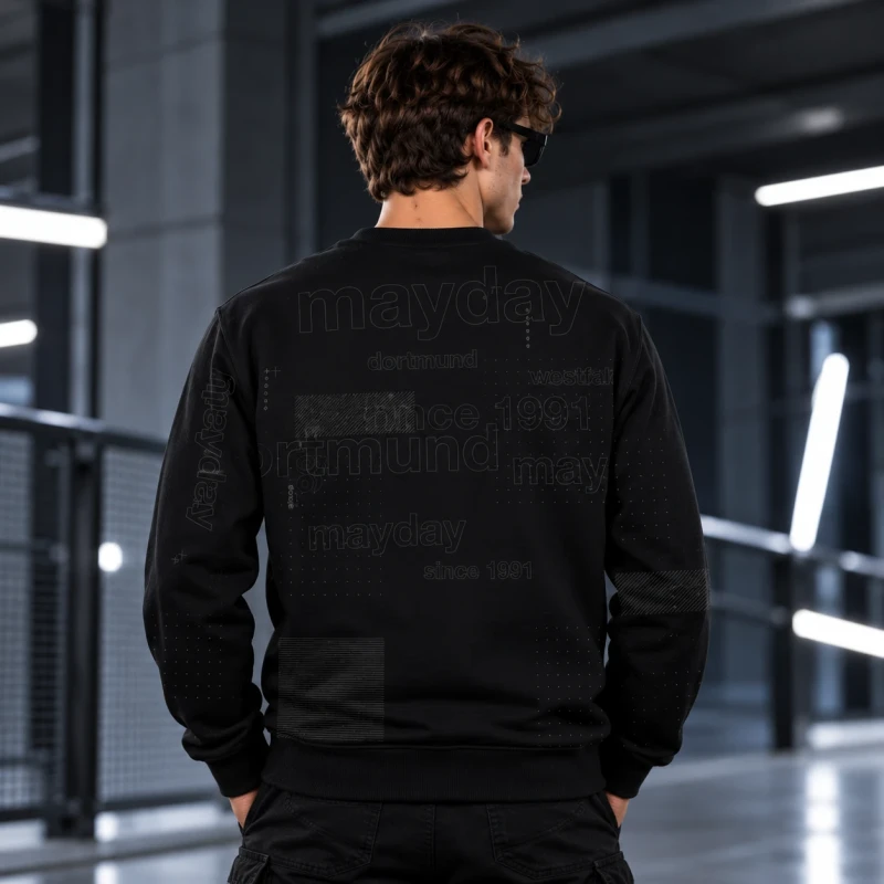MAYDAY | Czarna bluza | Unisex